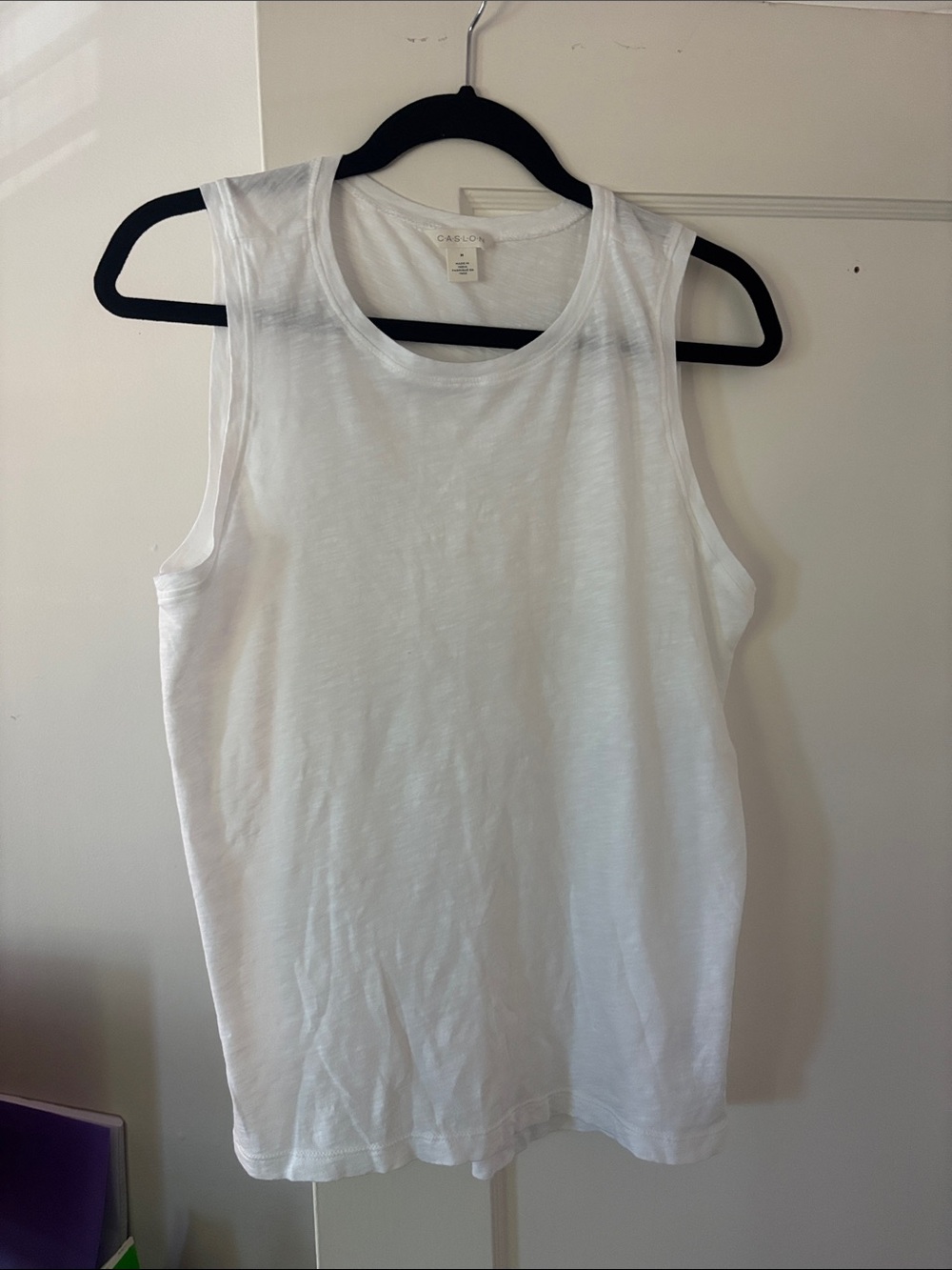 Caslon White Sleeveless Cotton Tank Top